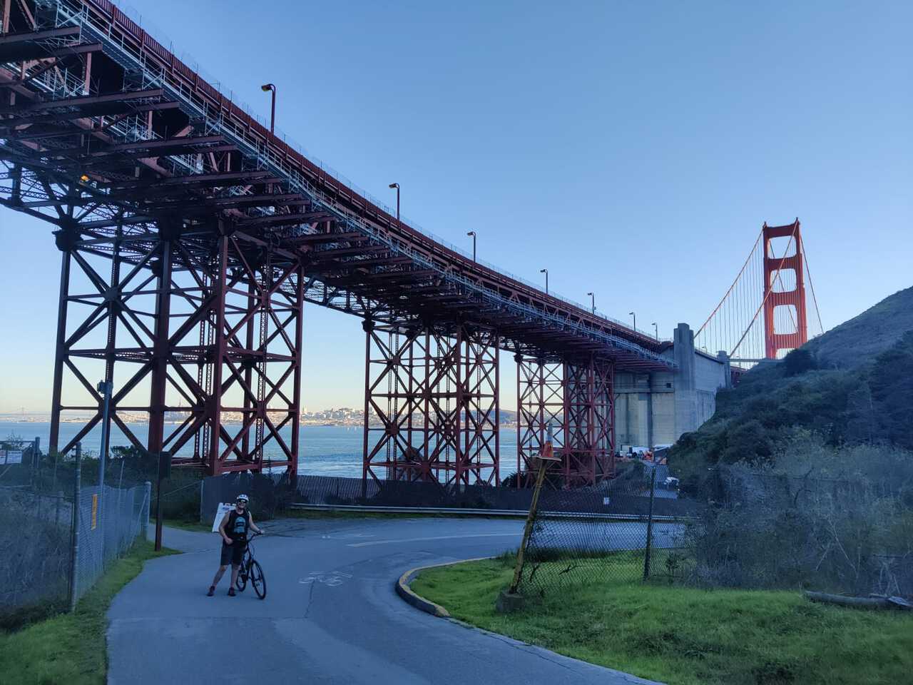 Lucy under the Golden Gate Bridge